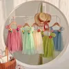 Girl Dresses Toddler Girls Sleeve Solid Color Tulle Dress Dance Party For Size 8 Chambray And