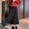 Skirts Skorts Winter Plus Size Pregnant Women Knitting Pleated Skirts High Waist Large Hem Maternity Belly Skirt Pregnancy Empired Skirts 231218