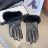 Gants pour écran tactile en poils de lapin paresseux d'automne et d'hiver avec doublure en poils de lapin paresseux, style classique mais actuel, taille unique