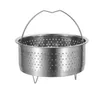 Panier à vapeur en acier inoxydable à double chaudière, avec poignée de pieds, pour accessoires d'autocuiseur, insérer une passoire alimentaire de cuisine 16.5/20cm