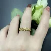 Eheringe Offene Reine Kopie Echtes 18 Karat Gelbgold 999 24 Karat Ins Eine Kleine Anzahl Hochwertiger Freundinnen Damen Einfacher Einfacher Ring Einfarbig F 231218