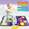 Tangentbord piano 2 i 1 matta för barn tangentbord jazz trummusik touch play matta baby småbarn instrumentutbildning leksaker gåva 231218