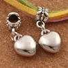 Lot de 100 perles en alliage de cœur aimant, grand trou, nouveau, argent Antique, adapté au bracelet à breloques européen MIC2839