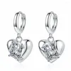 Dangle Earrings Elegant Heart Ear Clip Women's White Drop