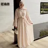 Ubranie etniczne Ramadan Muzułmańskie kobiety otwarte Abaya i sukienka bez rękawów 2 sztuki Zestaw skromny Kaftan Dubai Turkey szata Islamska suknia Jalabiya