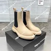 Avec boîte de qualité supérieure Jilsander nouvelle fermeture à glissière avant bottes courtes à fond épais bottes chaudes d'hiver femmes hauteur augmenter mince plate-forme de chaussures de mode