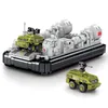 Bloco de construção de bloco do exército navio 686PCS Moc Brick Air Cushion Landing Craft Conjunto de tijolos de construção Figura de bloco de construção Kit de modelo de plástico Brinquedo de figura militar para meninos presentes de Natal