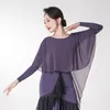 Stadium Slijtage 2023 Moderne Dans Kleding Vrouwen Lange Mouwen Wals Dansen Turnpakje Praktijk Top Jumpsuit F1107