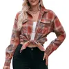 Women's Blouses Leisure Fashion Loose Plaid Shirt Spring /Autumn Pocket Office Blouse Ropa Femenina Vintage Camisas Y Blusas De Mujer Tops