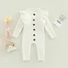 Rompers Ma Baby 0-18M Winter Fall Baby Romper Newborn Infant Baby Boy Girl Knit Clothes Warm Long Sleeve Ruffle Jumpsuit Soft ClothingL231114