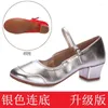 Scarpe eleganti Donna Moda Dolce Oro Alta qualità Balletto Danza Lady Cool Silver Comfort Estate Décolleté con tacco quadrato Zapatos E6905