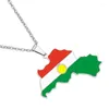 Pendant Necklaces Unique Kurdistan Map Necklace Stainless Steel 28TF