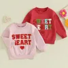 Felpe con cappuccio Felpe Bambino Neonate San Valentino Manica lunga Girocollo Lettera Cuore Ricamo Pullover Top Abbigliamento 231218