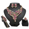 Wedding Jewelry Sets Longqu 7 day delivery US Dubai colorful African Beads Necklace Nigerian Party red Bead Design Sisters gifrs 231216