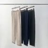 Calças femininas pura cashmere tornozelo comprimento inverno cintura elástica cintura alta cordão quente calça