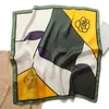 Foulard avec ruban pour femmes, foulard carré imprimé à la mode, en Satin de soie, chouchous, accessoires Bandana, 70cm