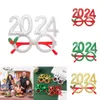 Nouvelles fournitures de jouets de noël 1 pièce, cadre de lunettes du nouvel an 2024, accessoires de photomaton, ornements de joyeux noël, cadeaux de noël, décor de cadeaux de réveillon du nouvel an