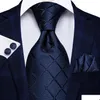 Corbatas para el cuello Corbatas para el cuello Hitie Blue Business Sólido 100% Seda Corbata para hombre Corbata 85 cm para hombres Boda de lujo formal Gravata de alta calidad 23121 Dhgal