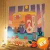 Tapisserie murale à suspendre avec dessin animé, canard drôle, mère, enfants, hippie, Kawaii, décoration de chambre, tapisserie esthétique pour chambre d'adolescente, décoration de la maison