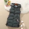 Women's Vests 2023 Autumn Women Vest Winter Puffer Parkas Coat Casual Pocket Hooded Waistcoat Female Sleeveless Jacket Outerwear 231218