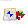 Yuva istifleme oyuncakları Montessori fraksiyon çevreleri tahta ahşap matematik malzemeleri çocuk öğrenme araçları erken çocukluk eğitimi q231218
