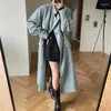 Women's Trench Coats 2023 Autumn Fashionable Long Coat Korean Style Casual Slim Belted Cardigan