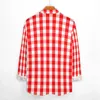 Men's Casual Shirts Red Gingham Shirt Christmas Check Plaid Long Sleeve Custom Streetwear Blouses Autumn Vintage Oversized Clothes