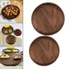 Plates Black Walnut Serving Platter Round Wood Tray Wooden Fruit Bread Salad Plate Board