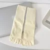 Chaussettes en coton à bout fendu pour femmes, couleur bonbon, Tube central à cinq doigts, longues, japonaises, décontractées, sport pour filles, respirantes, Yoga