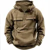 Tactical Jackets 2024 Men Tactical Sweatshirt Quarter Zip Cargo Pullover Hoodies Workout Gym Sports Running Outdoor Winter JacketsL231218