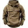 Vestes tactiques 2024 hommes sweat tactique quart Zip Cargo pull à capuche entraînement gymnase sport course en plein air hiver JacketsL231218