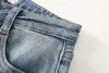 Jeans kvinnor låg stigning flare ben tight passar jeans med brunt i ljusblå