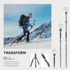 Tutucular K F Konsept Kamera Tripod Monopod 60 inç Tepegöz Alüminyum Hafif DSLR Tripod Yatay kol ve 360 ​​Derece Top Kafası