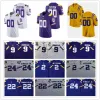 NCAA College LSU Tigers 9 Joe Burrow Burreaux Jerseys 2 Justin Jefferson 22 Clyde Edwards-Helaire 24 Derek Stingley Jr. Fotboll Ed Me