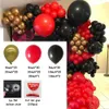 Other Event Party Supplies 151pcs/set Metallic Gold Red Black Balloon Arch Garland Kit Valentines Day Wedding Decoration Kids Birthday Party Event Supplies 231218