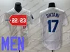 Shohei Ohtani Bleu Royal Blanc Gris Noir Jersey Cousu 17 Dodger Hommes Femmes Jeunes Maillots de Baseball