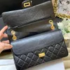 Cross Body Double Flap Bag 10a Najwyższa jakość klasyczna kobieta na ramię 2,55 torebka 24 cm luksusowa torba lady torebka mody portfel z pudełkiem C013