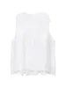 Tanks pour femmes Femmes Été Blanc Volants en cascade Voir à travers Camisole Sans manches Cover Up pour Débardeur Beach Wear