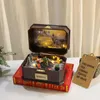 Dekoracyjne figurki obracające pudełko muzyczne vintage z rotacyjnym pociągiem świąteczne dekoracje ozdoby Dekorat Idealny prezent dla dzieci