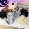 Klipy do włosów 2023 Kwiat z piór moda moda Pearl organza barrettes