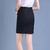 Elbiseler Boliya Moda Kadın Ofisi Resmi Kalem Etek Bahar Sonbahar Zarif İnce Kısa Etek Siyah Elastik Bel Yarık Ol Etekler 5xl