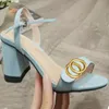 Sandales à talons hauts classiques de styliste, chaussures de danse pour femmes, 100% cuir, talons sexy, dîner, soirée, daim, métal, talons épais, chaussures pour femmes, grande taille 34-41