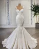 Vintage Ivory Mermaid Wedding Dress Beads Sweetheart Neck Short Sleeve Lace Appliques Bridal Gown For Bride Customize