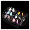 Ganchos Rails MTI Camadas Nail Polish Prateleira Óculos Quadro Rack Display Sunglass Mulheres Caixa de Armazenamento Acrílico Stand Jóias Drop Dh7Wj