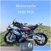 Blocchi 1920 pezzi tecnici super velocità m 1000rr motociclette MOC Building Building Building Compatible 42130 Modello motociclistico Veicolo mattoni a dhqgy