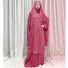 Etnische Kleding Eid Ramadan Moslim Vrouwen Hijab Jurk 2 Stuks Set Overhead Boerka Caftan Khimar Islamitische Arabische Gewaad Gebed Kledingstuk