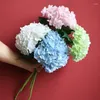 Kwiaty dekoracyjne 1PC sztuczna symulacja duża hortensja Wysokiej jakości prawdziwy dotyk fałszywy jedwabny bukiet nawilżanie