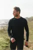 Men's Thermal Underwear 100% Merino Wool Base Layer Men Merino Wool Long Sleeve 240G Midweight Thermal Underwear Wicking Breathable Top Hiking Socks 231218