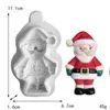 Baking Moulds Mirosie Christmas Santa Claus Elk Elf Kid Silicone Molds Snowman Fondant Cake Chocolate Mold DIY Decoration Accessories