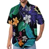 Men's Casual Shirts Tropical Floral Print Neon Tropicana Vacation Shirt Hawaii Fashion Blouses Men Big Size